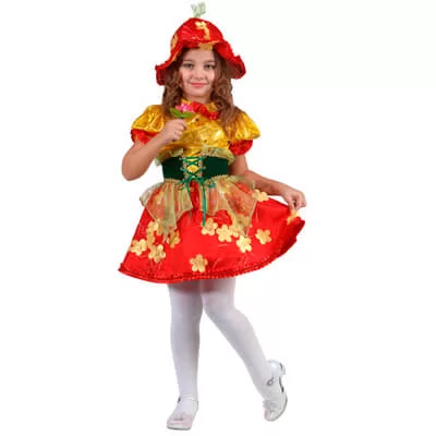 Костюм маскарадный для девочки  "ДЮЙМОВОЧКА" красная