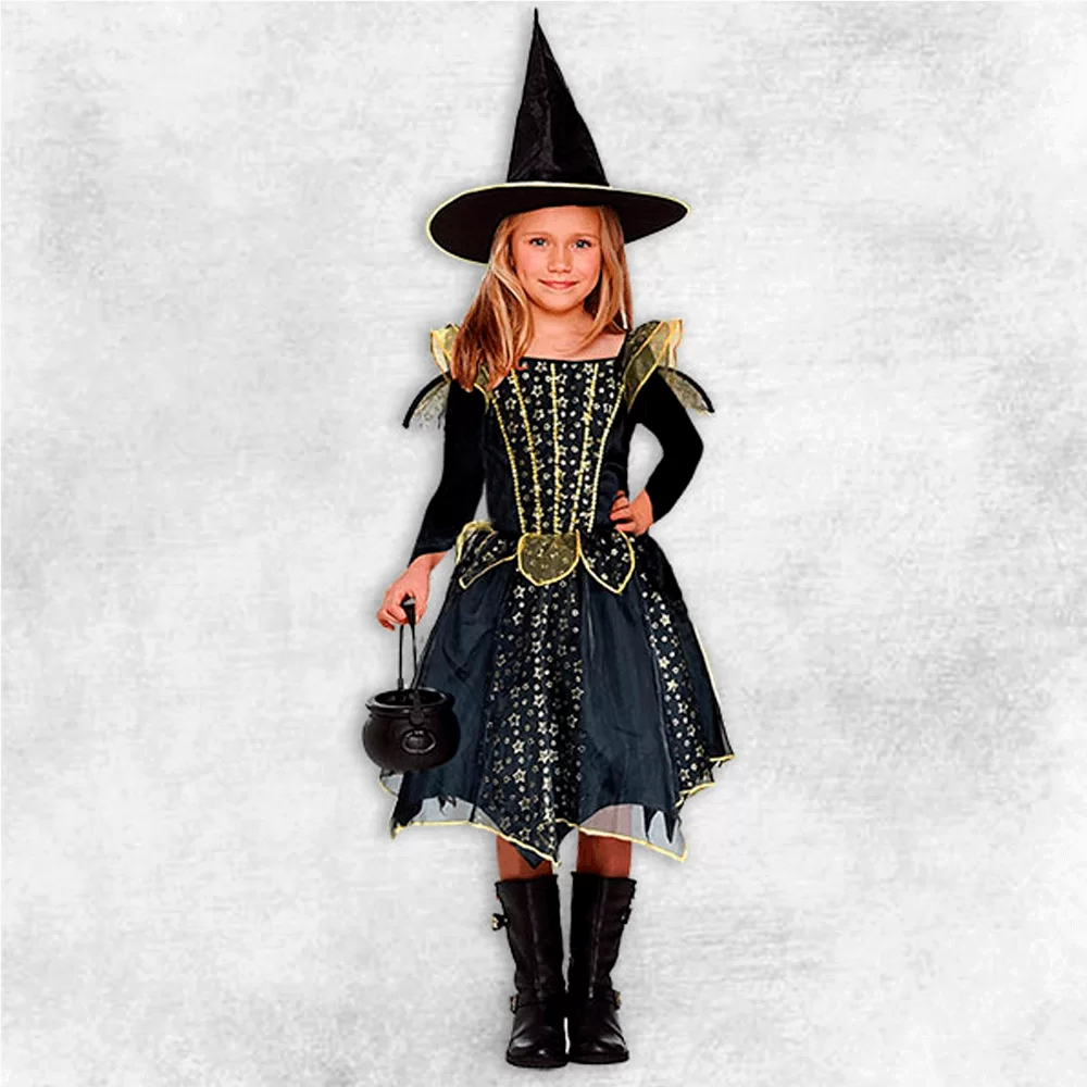 Карнавальный костюм на Хеллоувин для девочки ведьмочка Маура